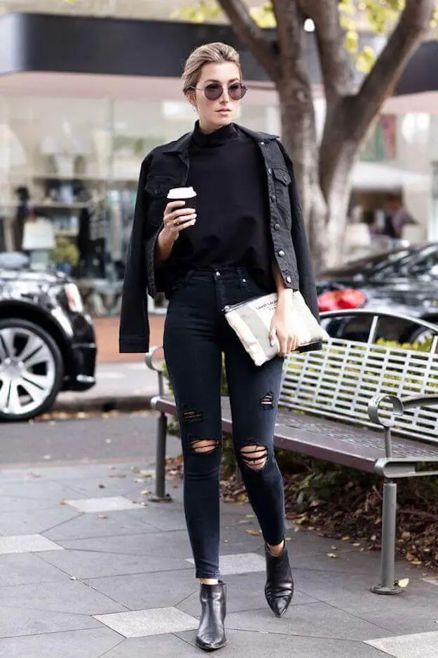 casual outfits with black pants