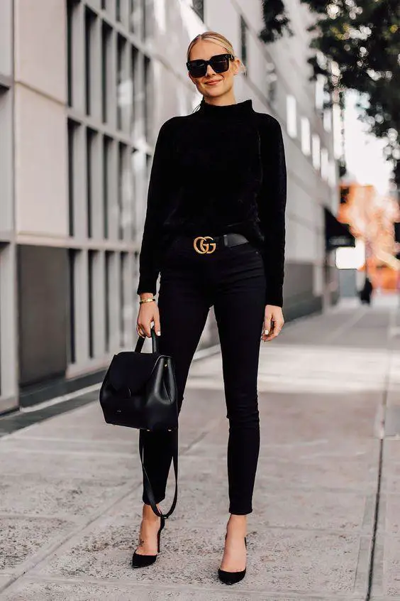 plain black outfit